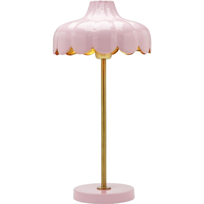 Delikatna lampa stołowa kwiat Wells różowa 50cm